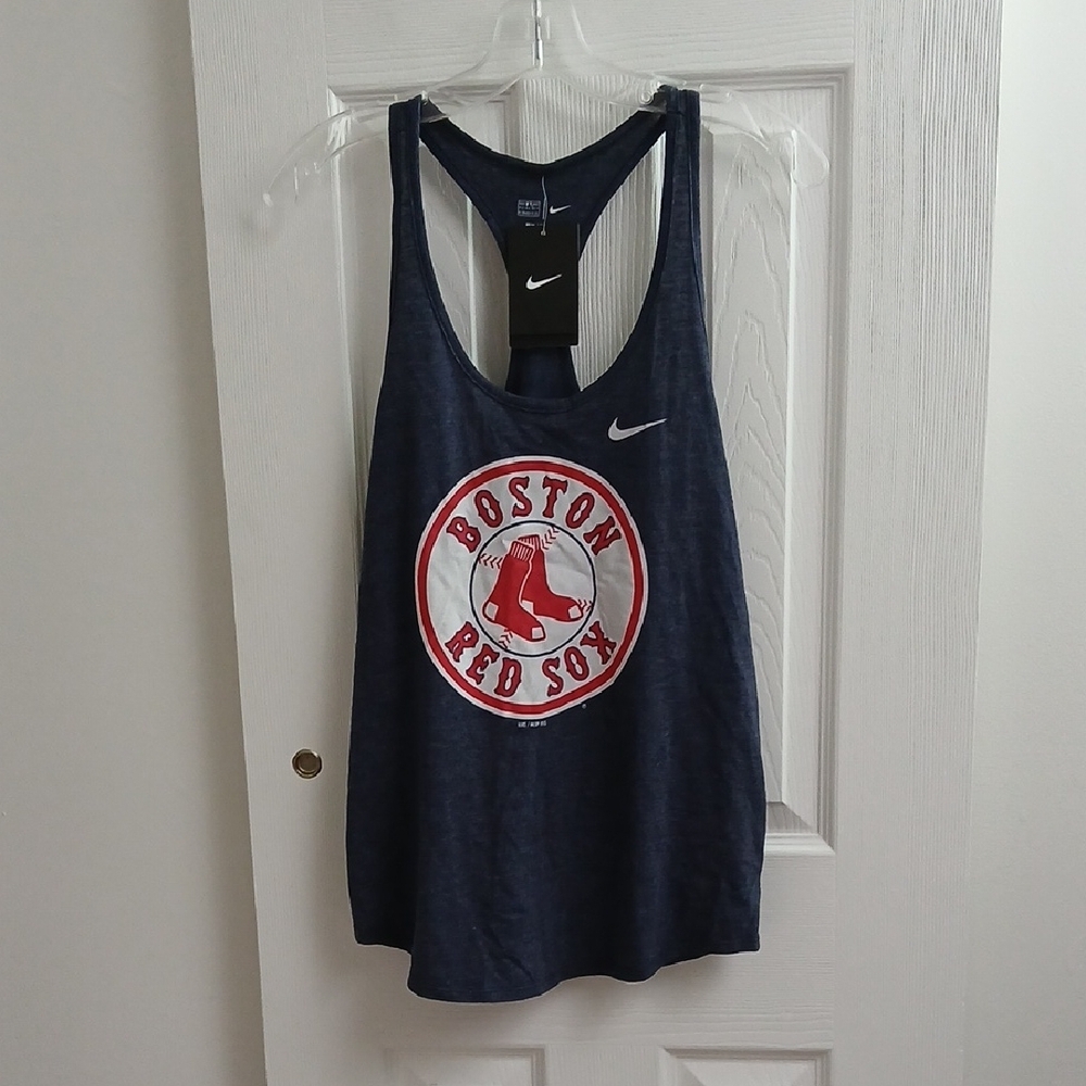 The Nike Tee Women's Femme Boston Red Sox Navy Blue Athletic Cut Tank Top Size L